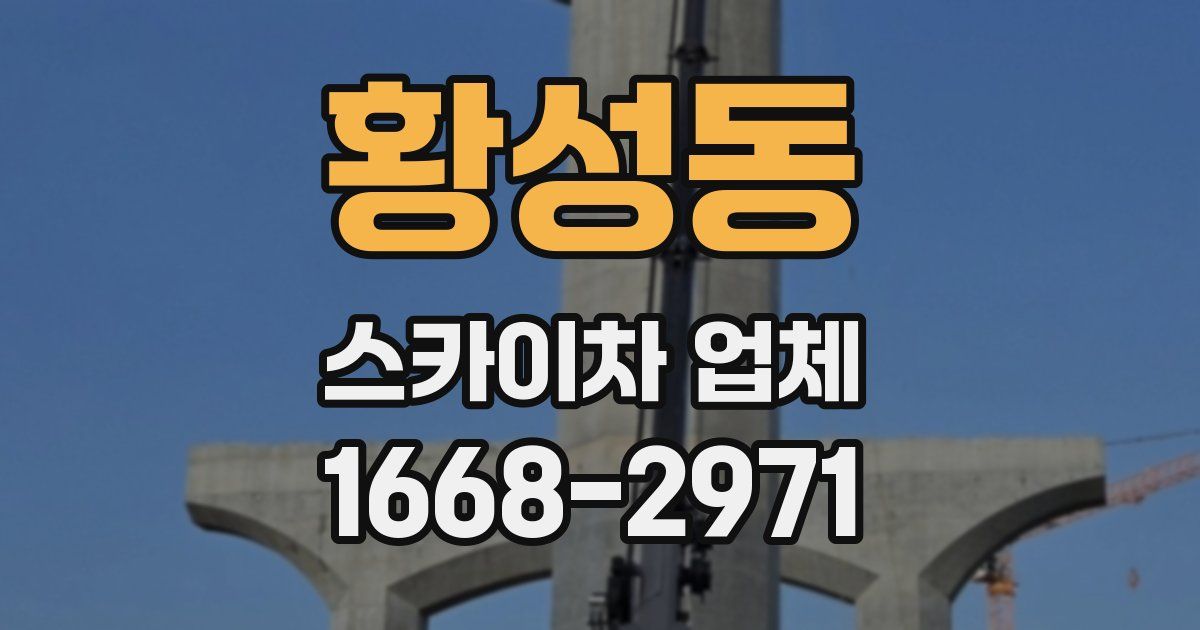 황성동 스카이차 업체