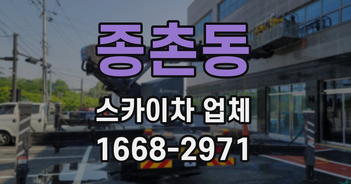 종촌동 스카이차 업체