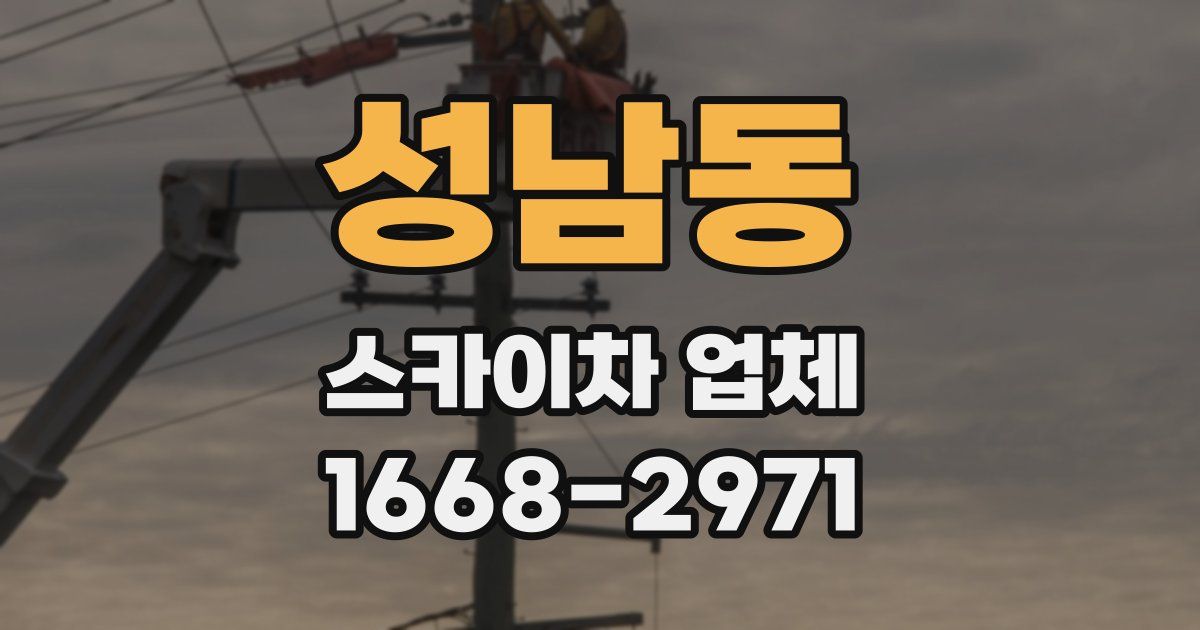 성남동 스카이차 업체