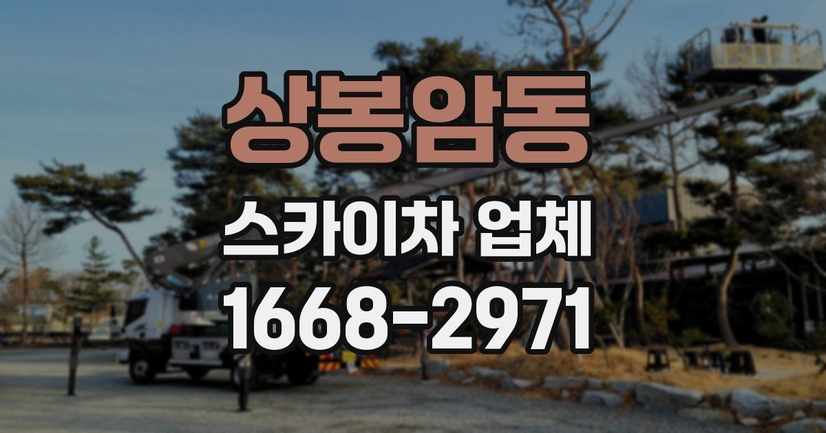 상봉암동 스카이차 업체