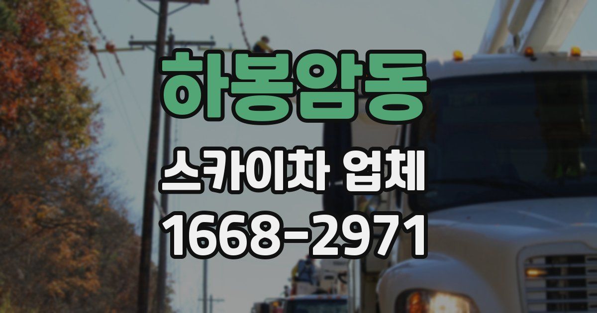 하봉암동 스카이차 업체