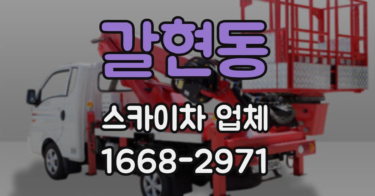 갈현동 스카이차 업체