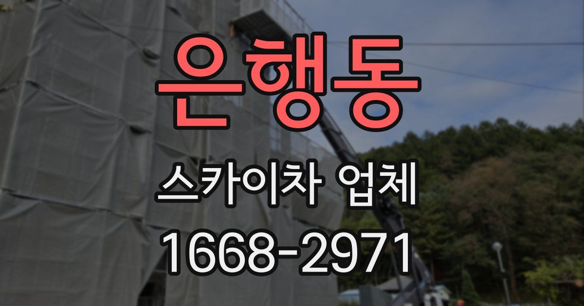은행동 스카이차 업체