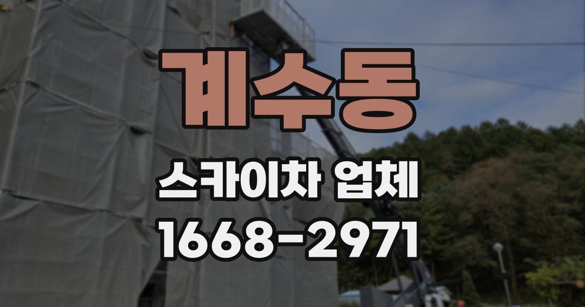 계수동 스카이차 업체