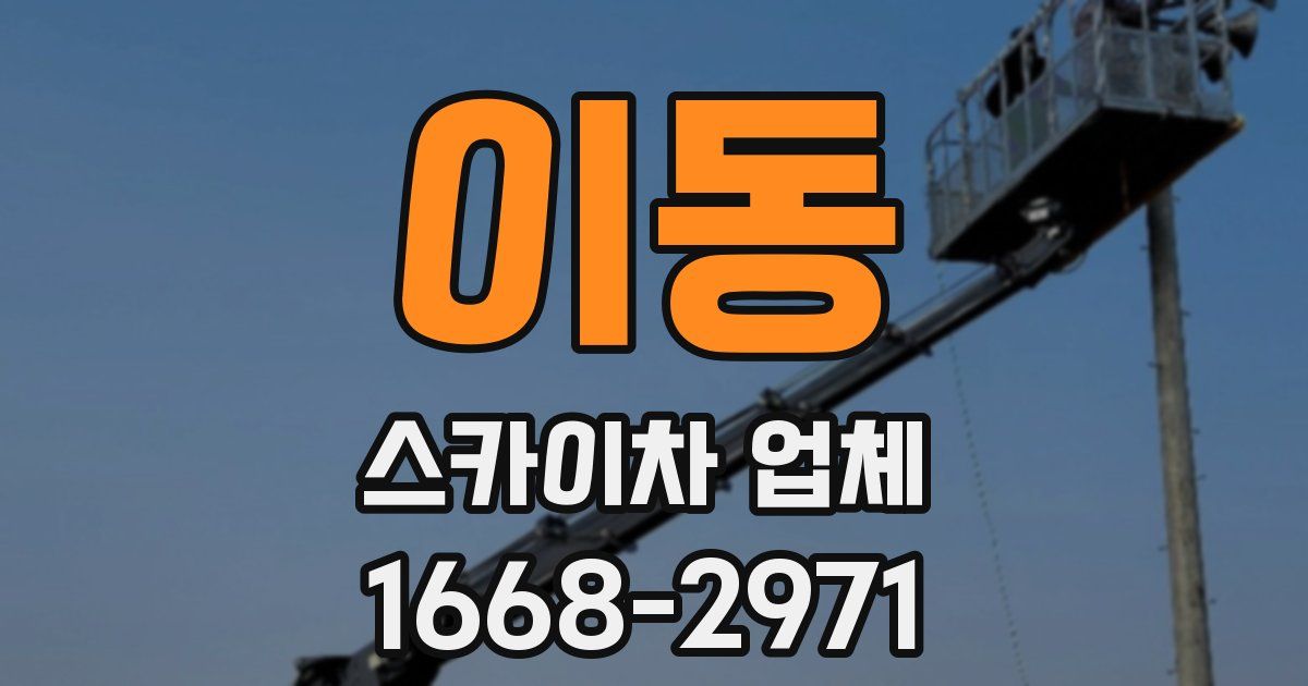 이동 스카이차 업체