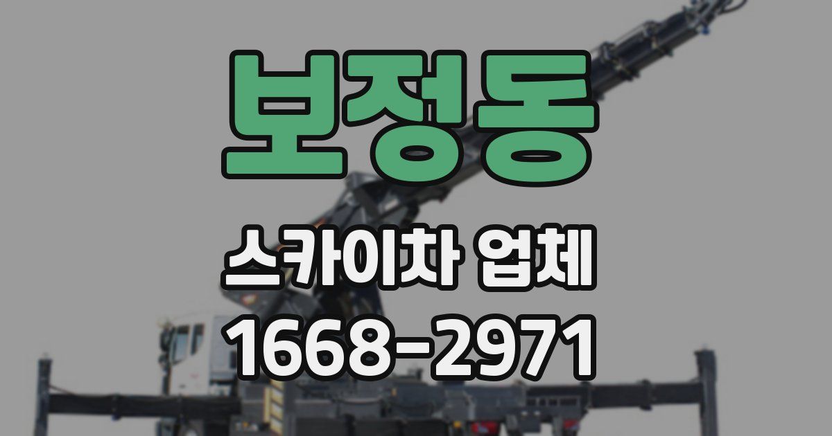 보정동 스카이차 업체