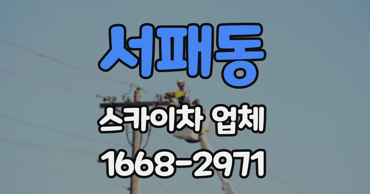 서패동 스카이차 업체