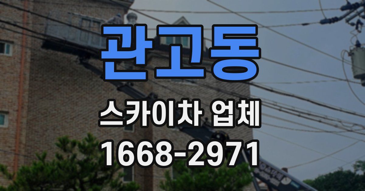 관고동 스카이차 업체