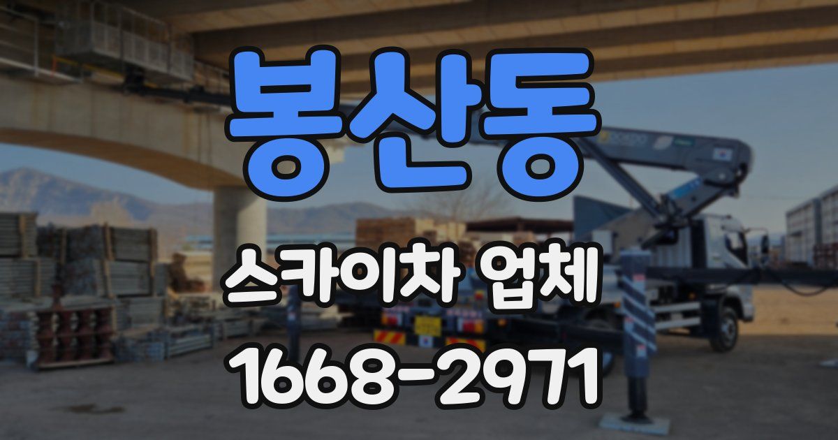 봉산동 스카이차 업체
