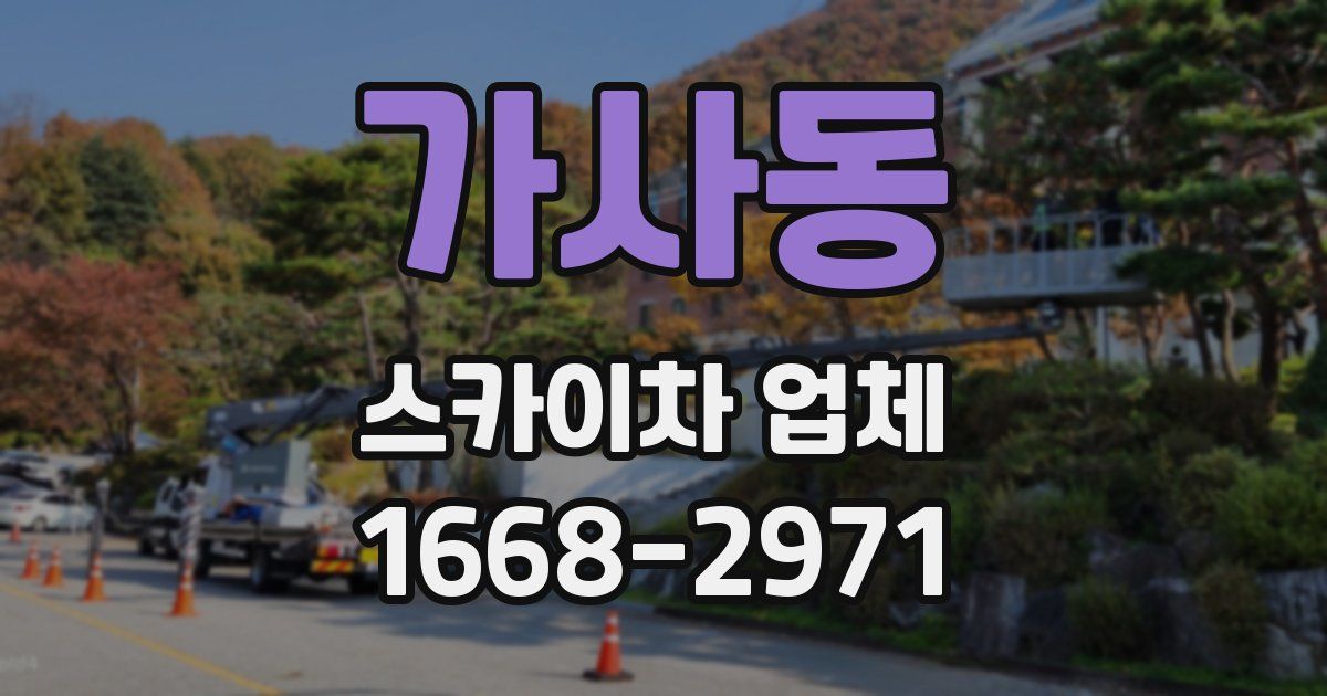 가사동 스카이차 업체