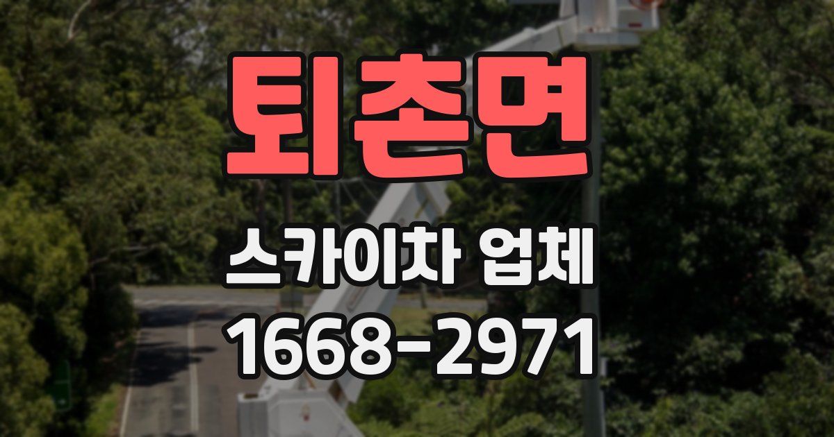 퇴촌면 스카이차 업체