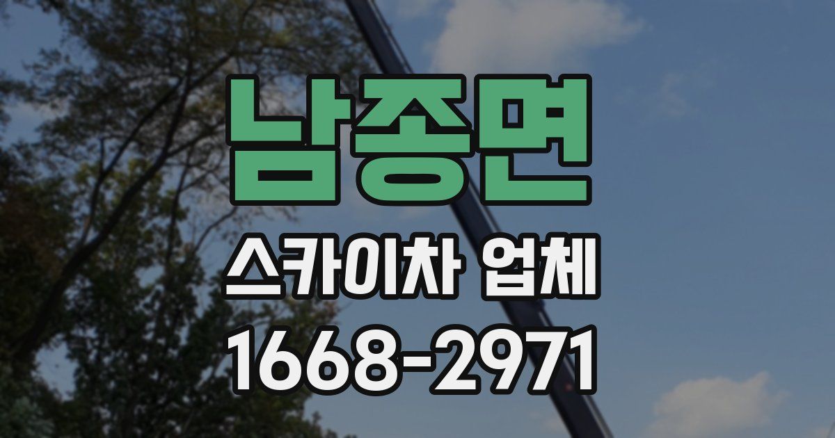 남종면 스카이차 업체
