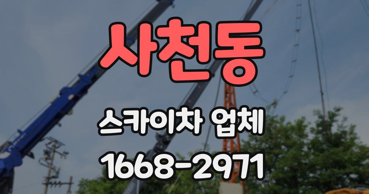 사천동 스카이차 업체