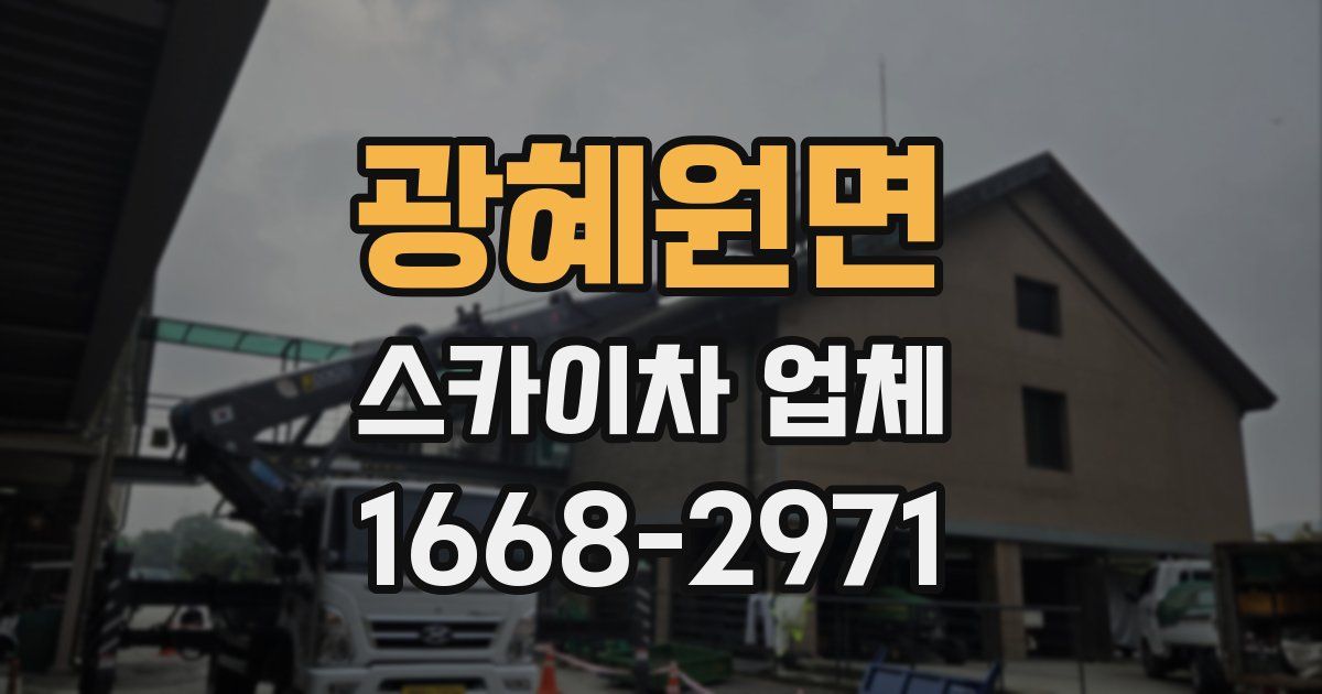 광혜원면 스카이차 업체