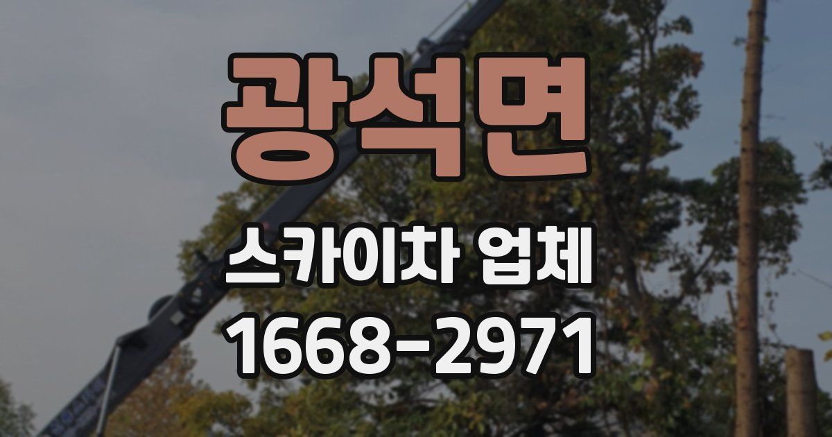 광석면 스카이차 업체