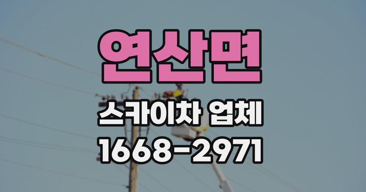 연산면 스카이차 업체