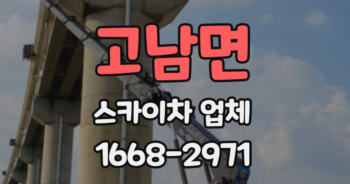 고남면 스카이차 업체