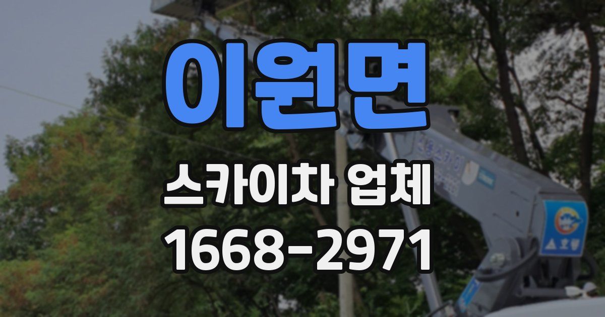 이원면 스카이차 업체