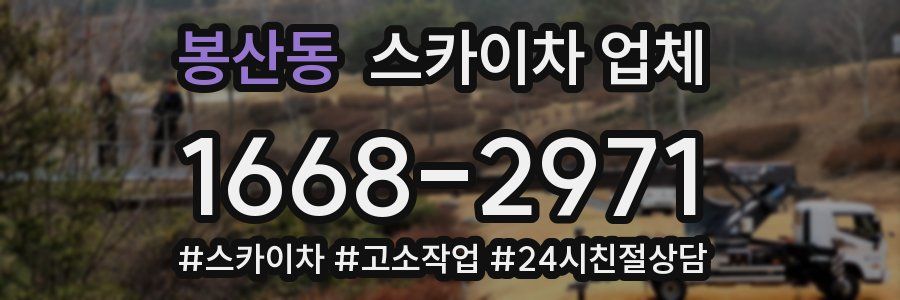 봉산동 스카이차 업체