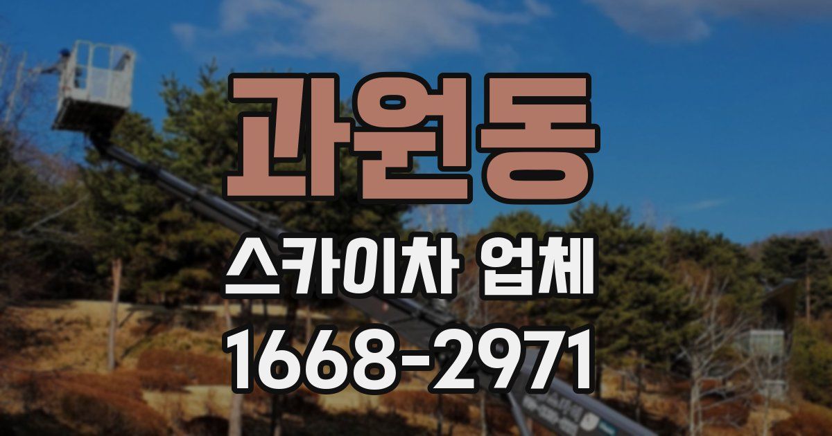 과원동 스카이차 업체