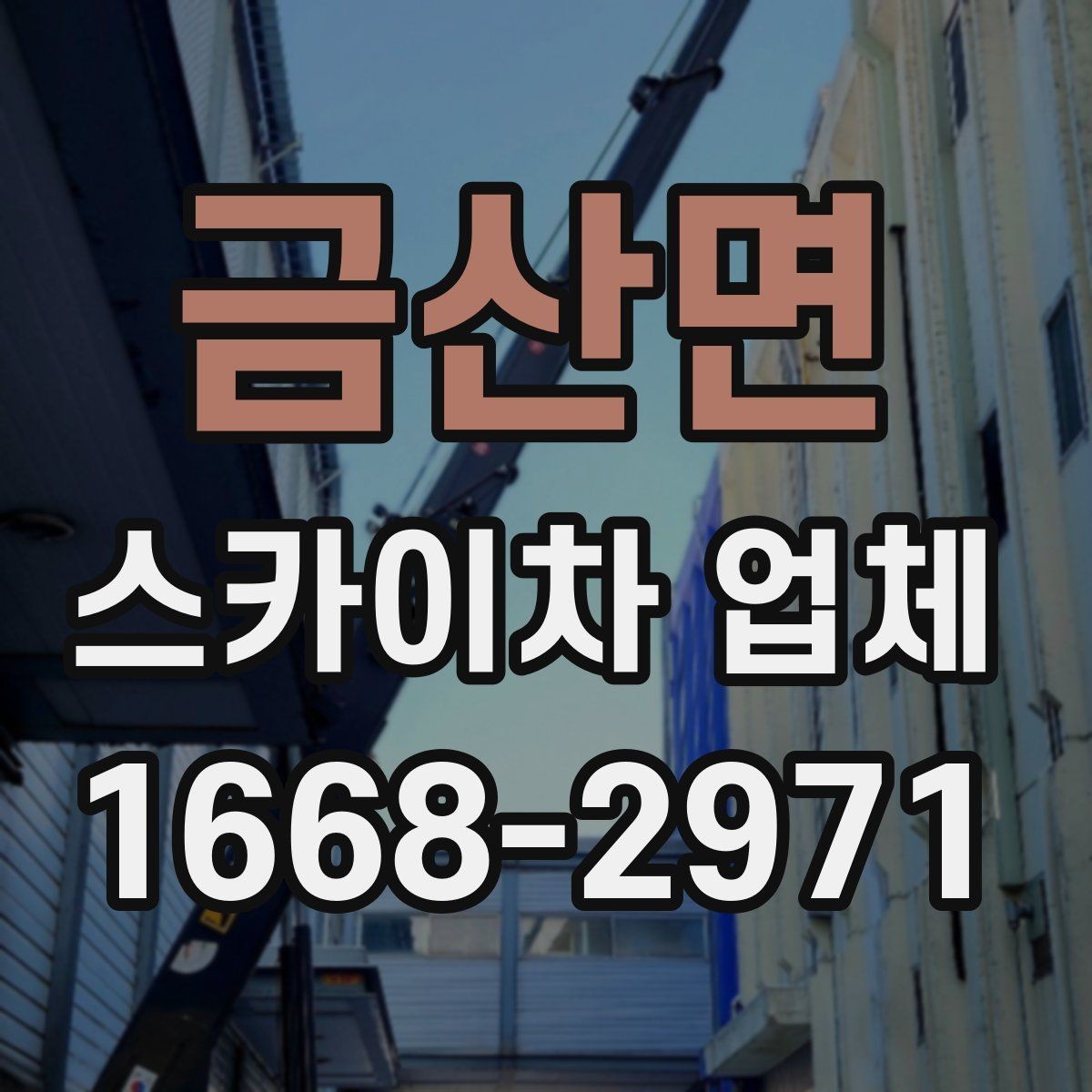 금산면 스카이차 업체 선택 시 장비 높이와 작업 반경 보기