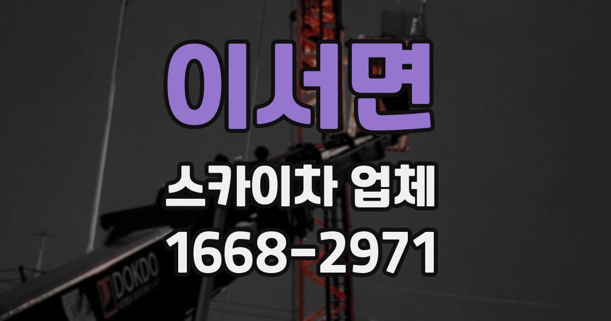 이서면 스카이차 업체