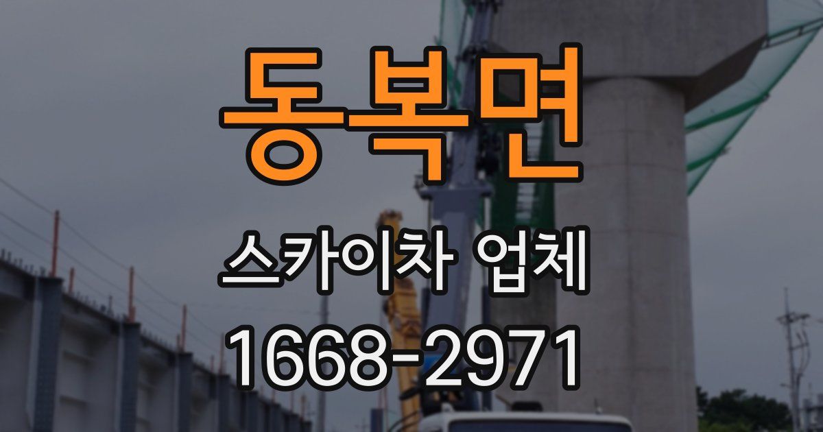 동복면 스카이차 업체