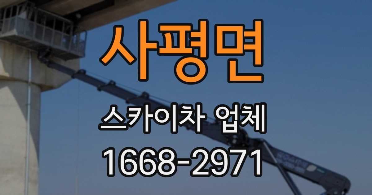 사평면 스카이차 업체