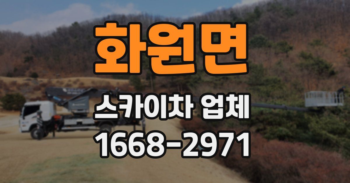 화원면 스카이차 업체