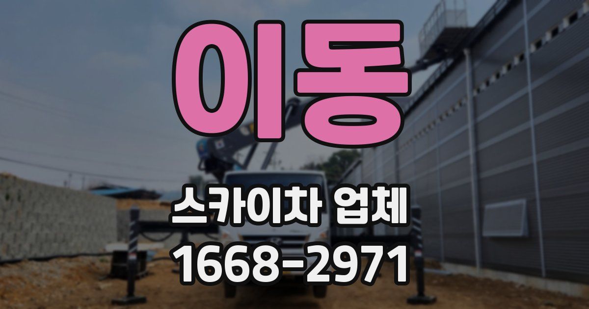이동 스카이차 업체