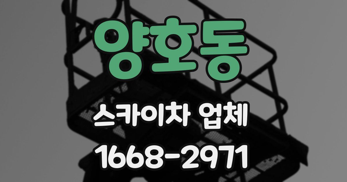 양호동 스카이차 업체