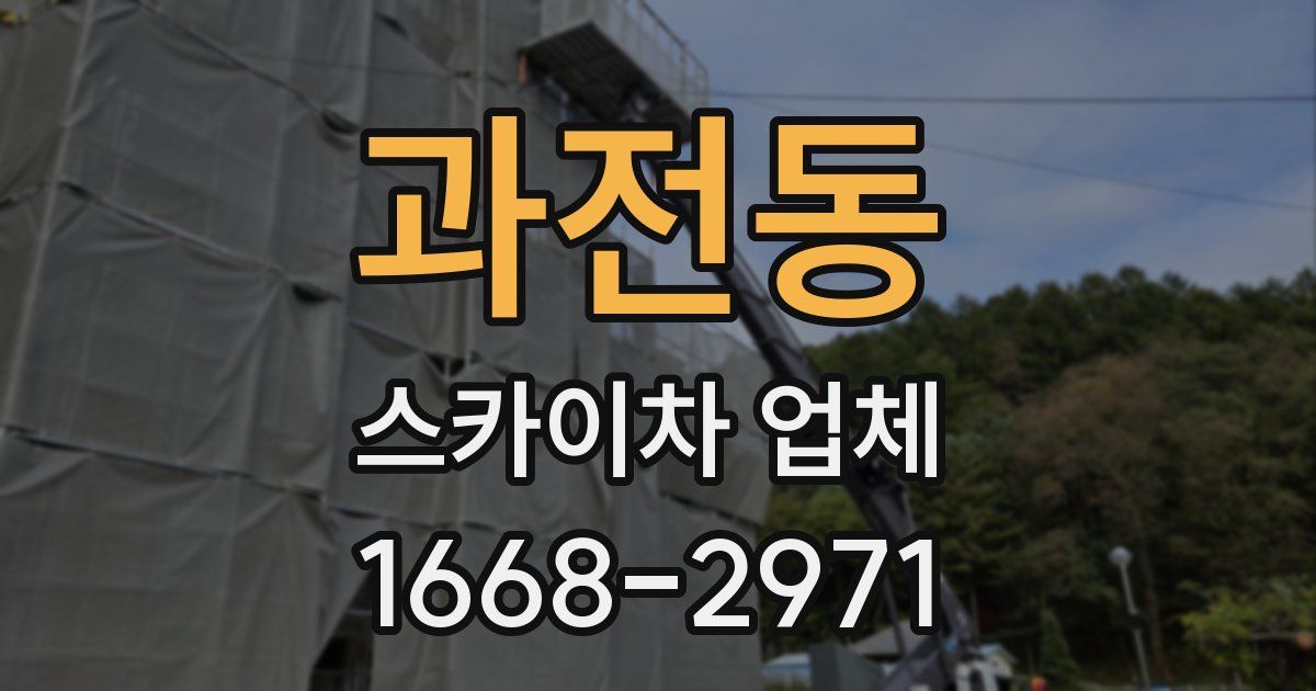 과전동 스카이차 업체