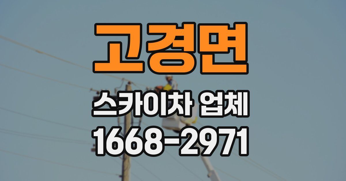 고경면 스카이차 업체