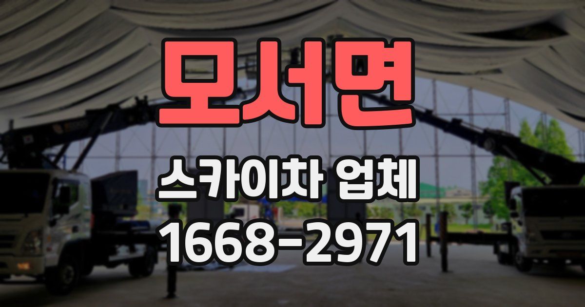 모서면 스카이차 업체
