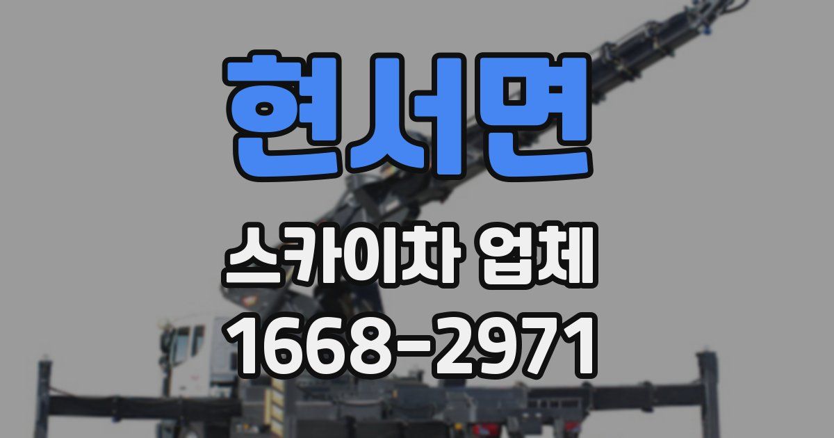 현서면 스카이차 업체