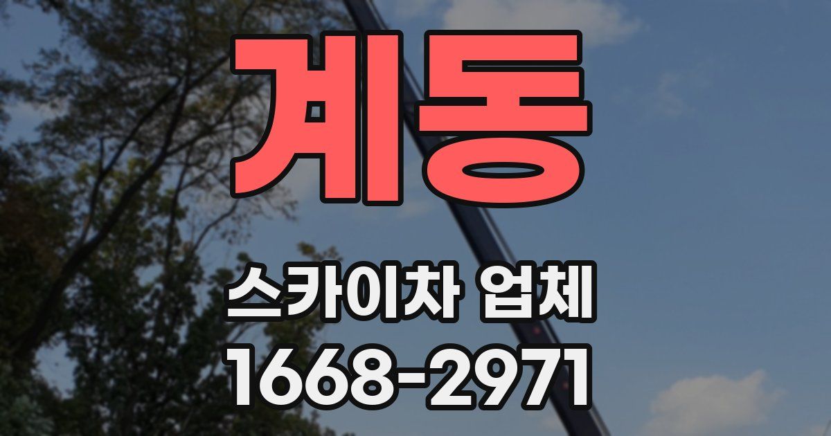 계동 스카이차 업체
