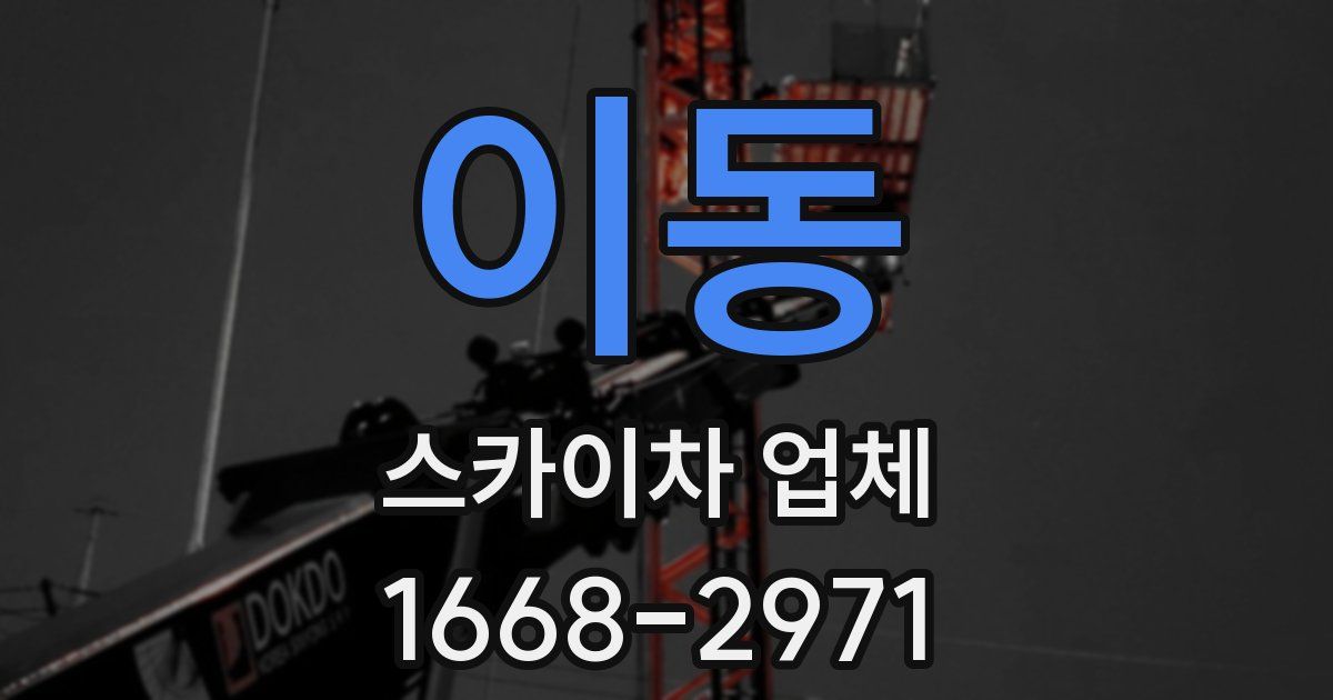이동 스카이차 업체