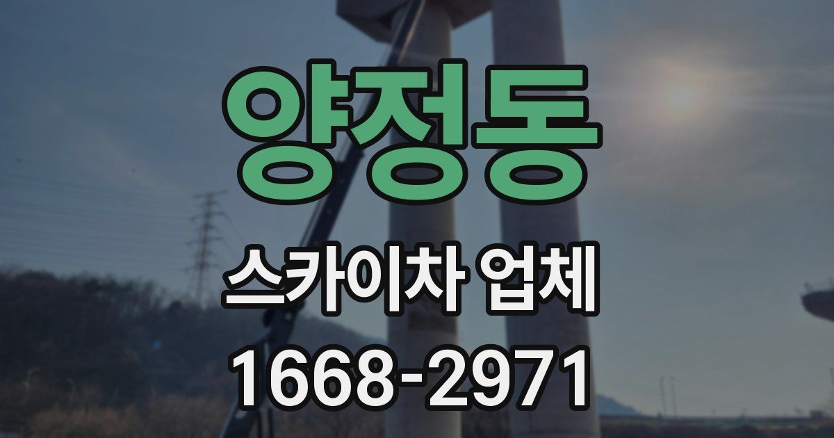양정동 스카이차 업체