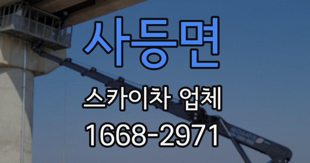 사등면 스카이차 업체