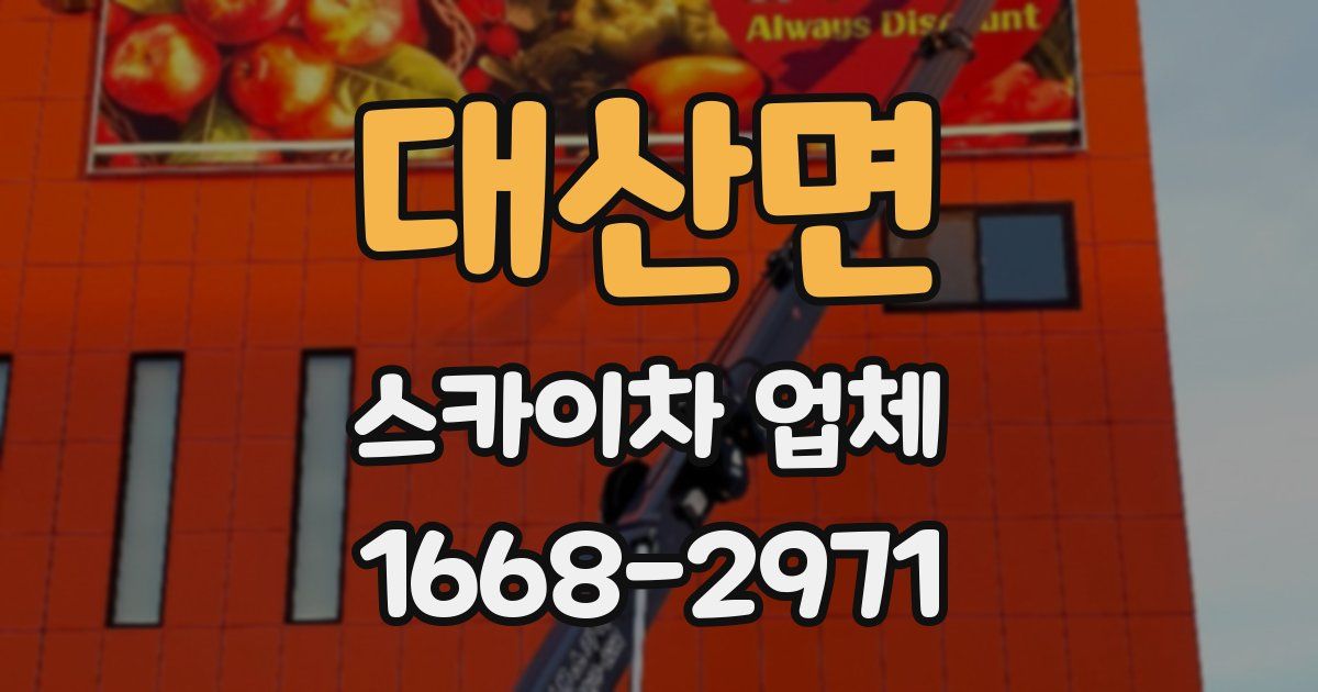 대산면 스카이차 업체
