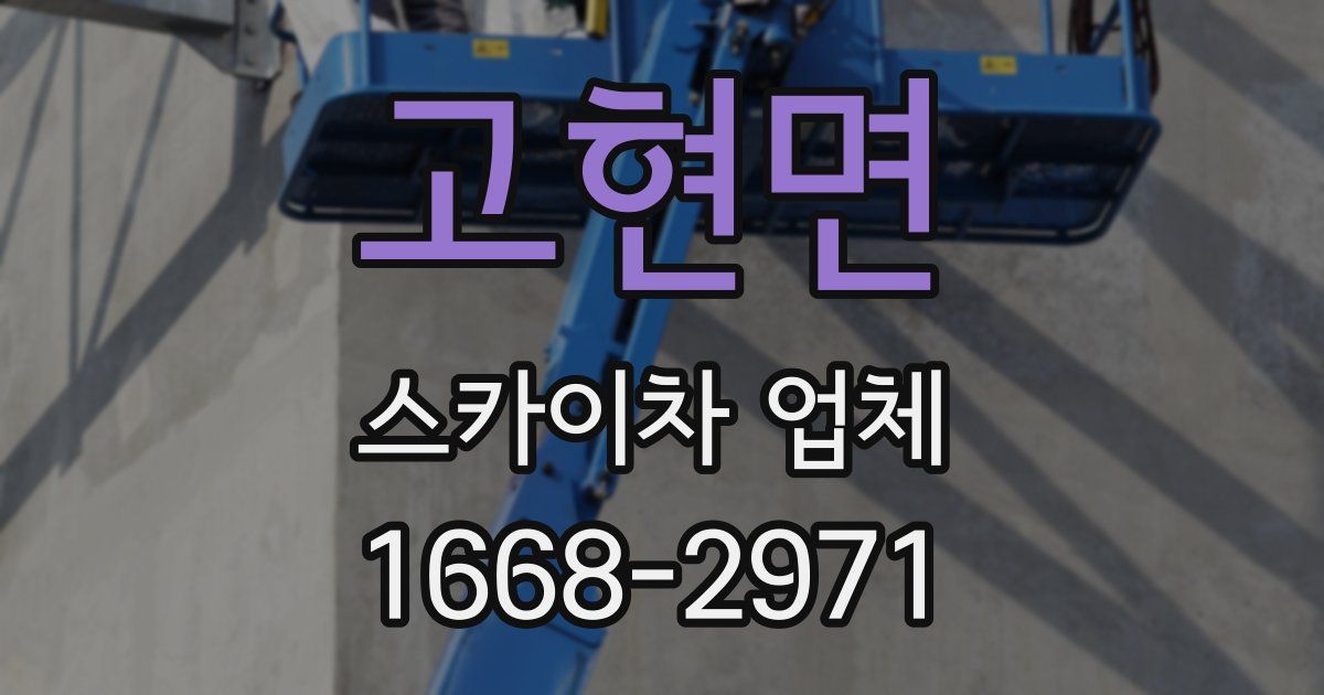 고현면 스카이차 업체