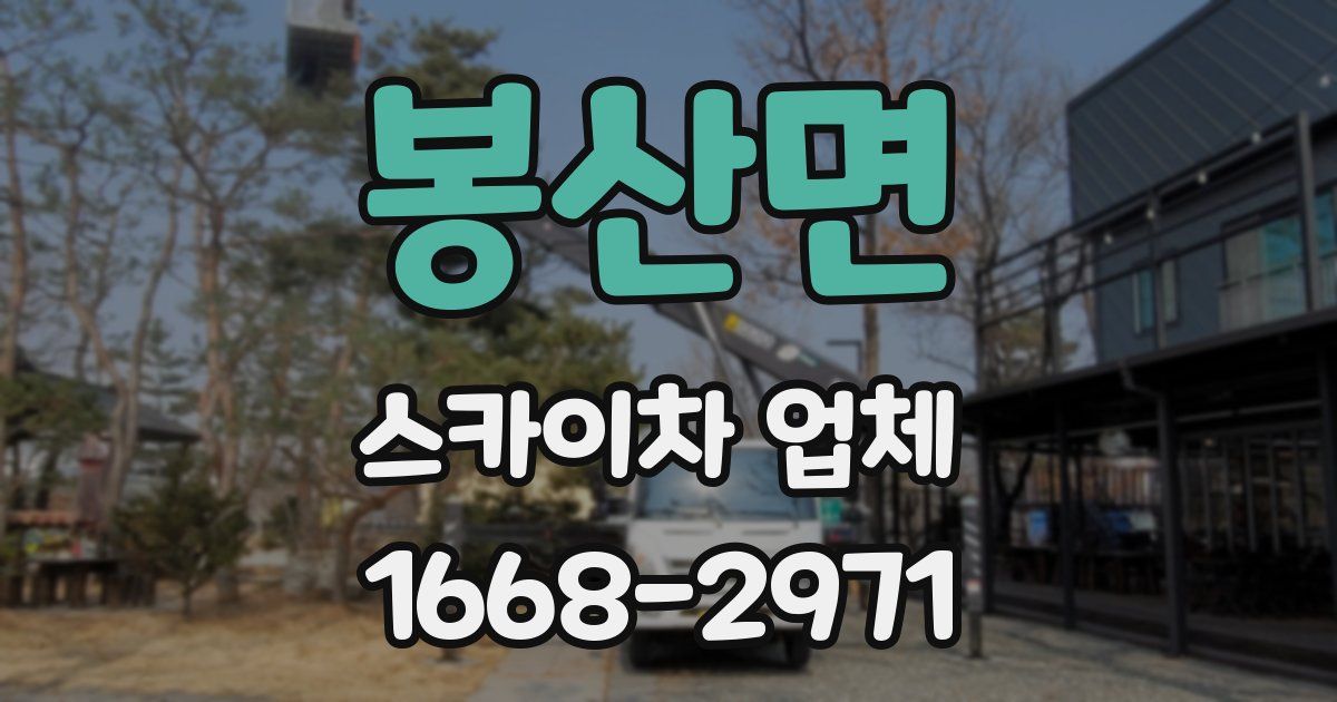봉산면 스카이차 업체