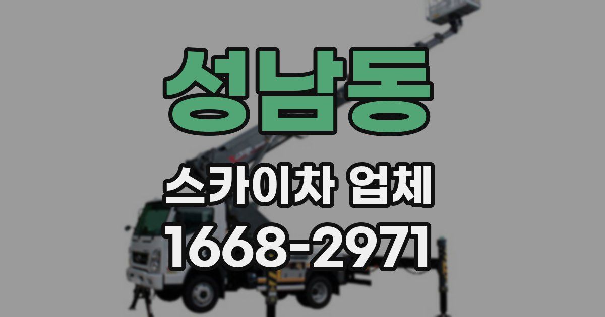 성남동 스카이차 업체
