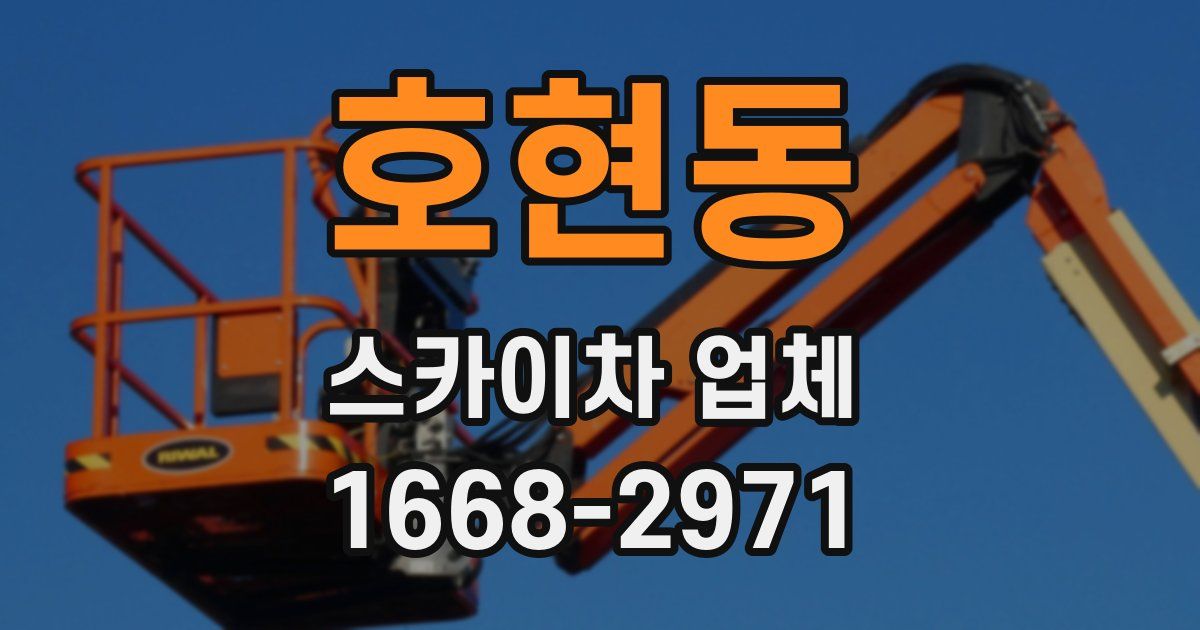 호현동 스카이차 업체
