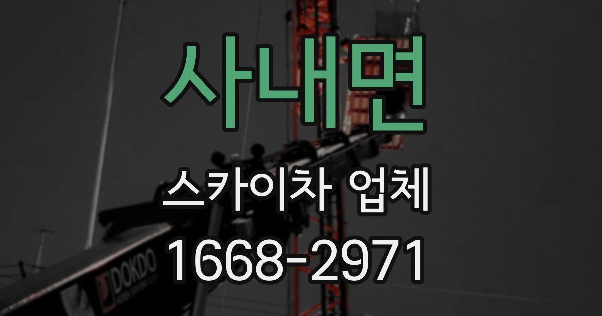 사내면 스카이차 업체