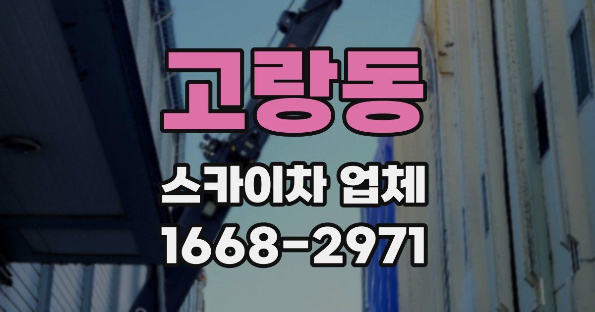 고랑동 스카이차 업체