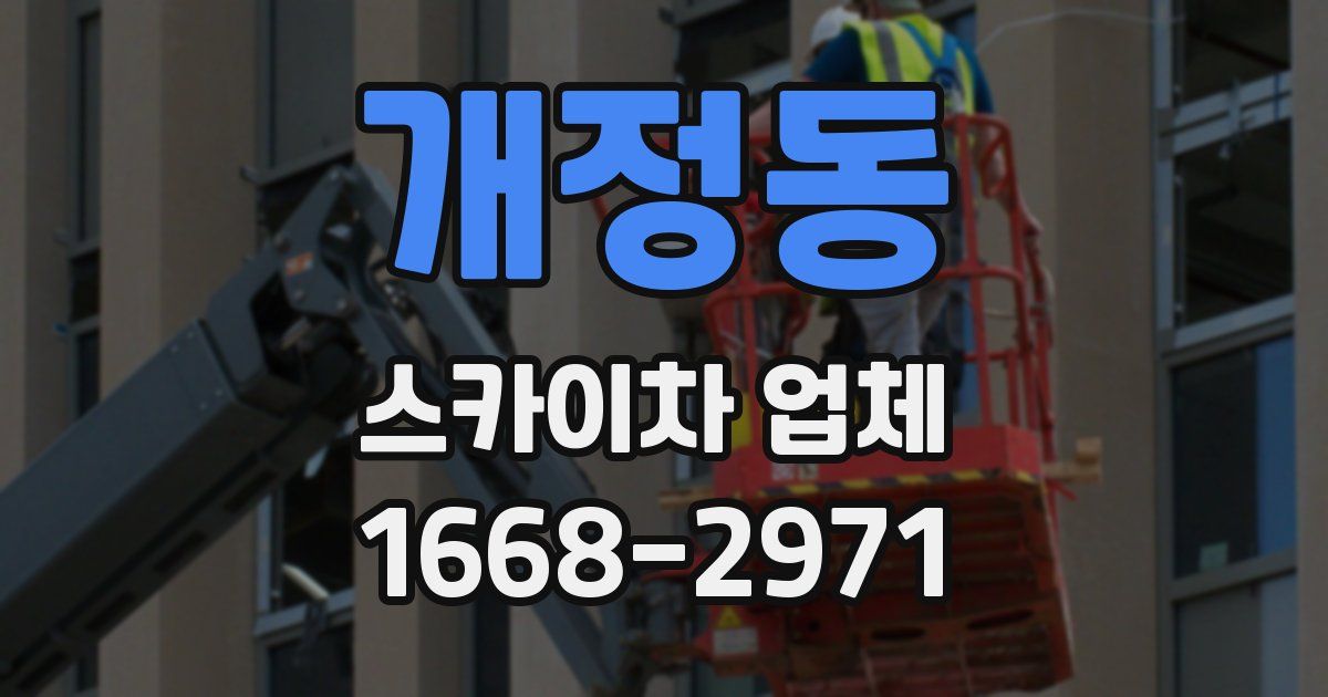 개정동 스카이차 업체