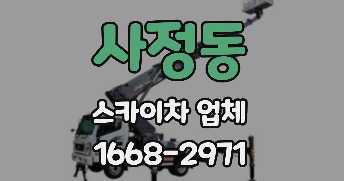 사정동 스카이차 업체