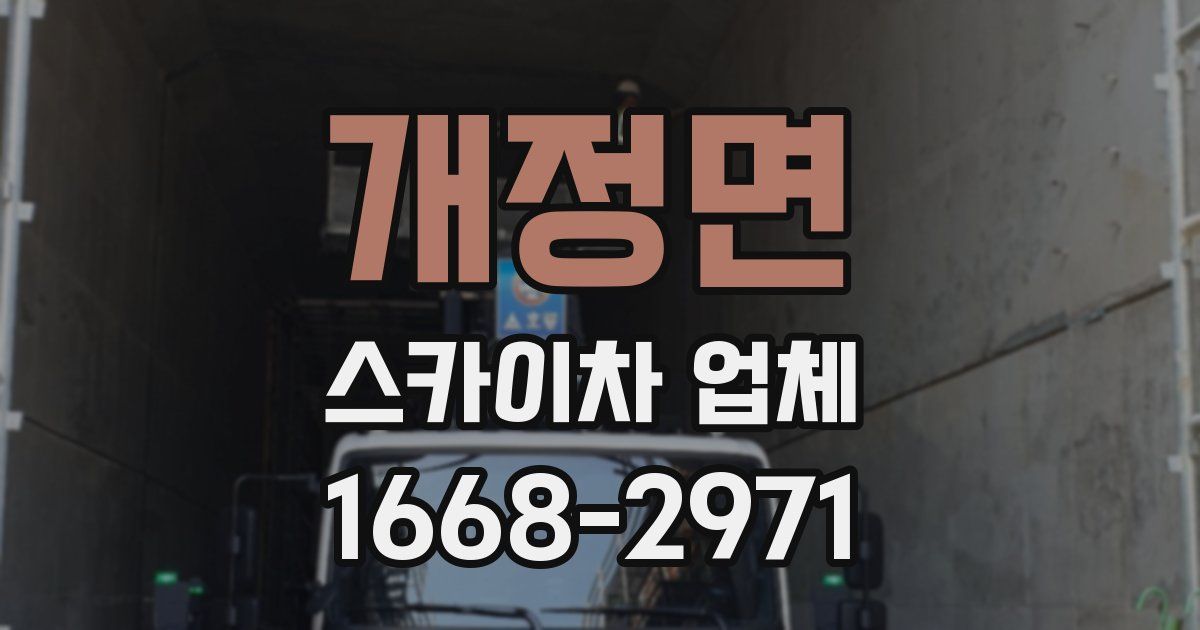 개정면 스카이차 업체