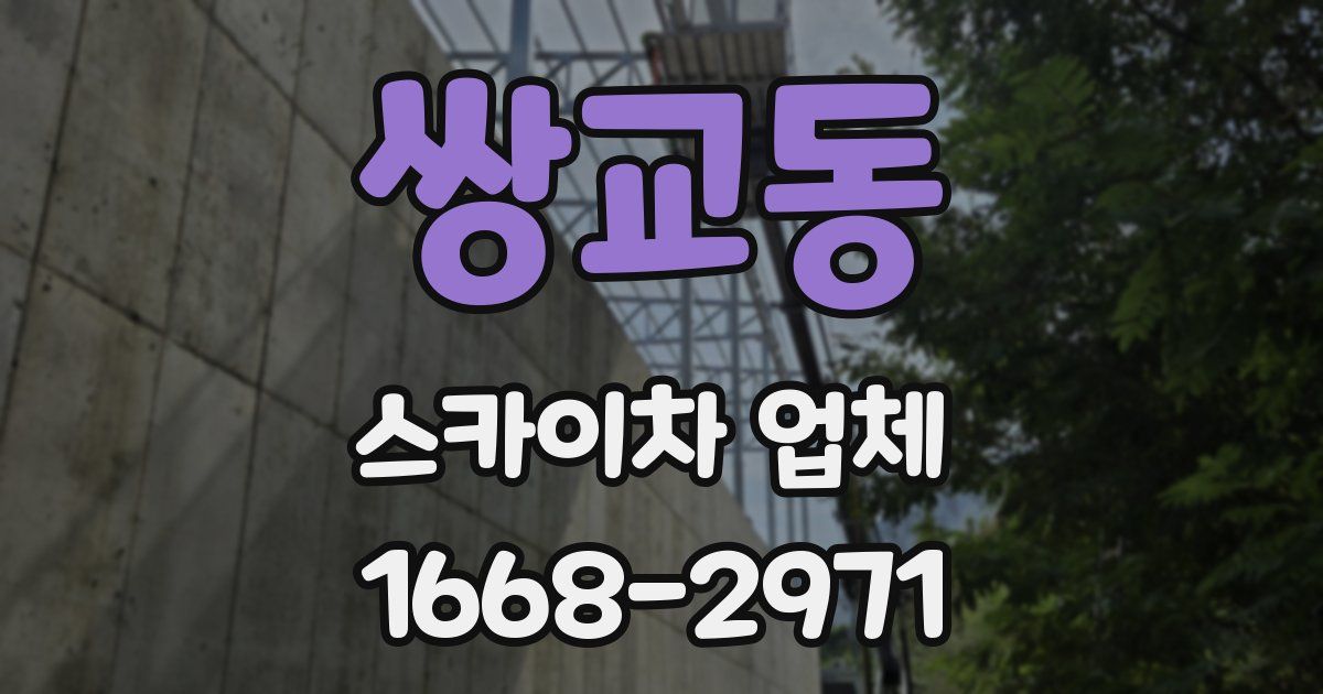 쌍교동 스카이차 업체
